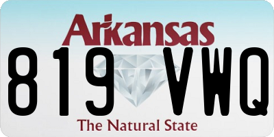 AR license plate 819VWQ