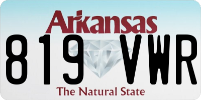 AR license plate 819VWR