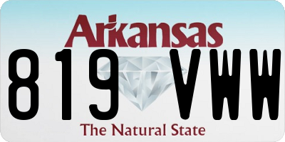 AR license plate 819VWW