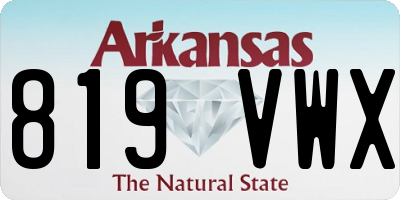 AR license plate 819VWX