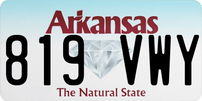 AR license plate 819VWY