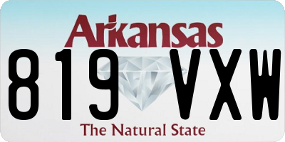 AR license plate 819VXW