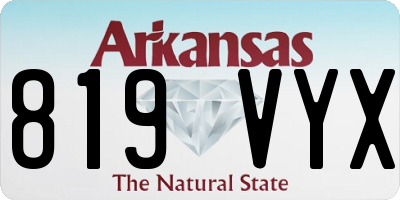 AR license plate 819VYX