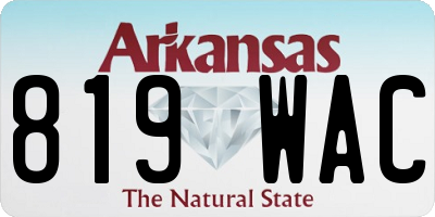 AR license plate 819WAC