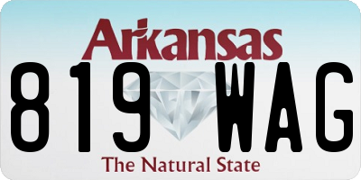 AR license plate 819WAG
