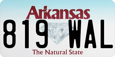 AR license plate 819WAL