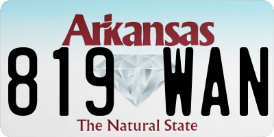 AR license plate 819WAN