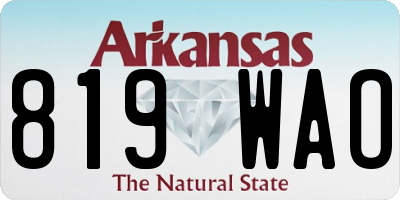 AR license plate 819WAO