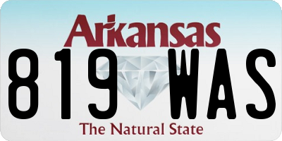 AR license plate 819WAS