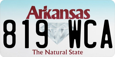 AR license plate 819WCA