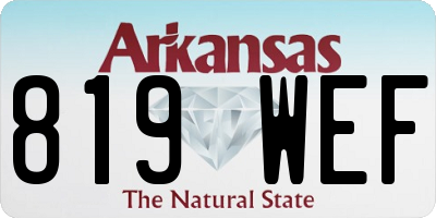 AR license plate 819WEF