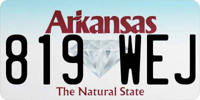 AR license plate 819WEJ