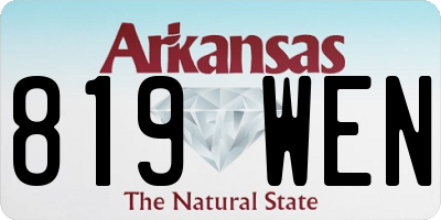 AR license plate 819WEN