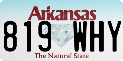 AR license plate 819WHY