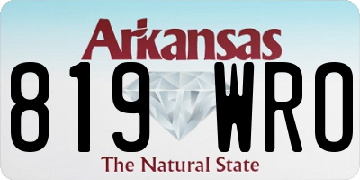 AR license plate 819WRO
