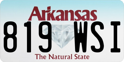 AR license plate 819WSI