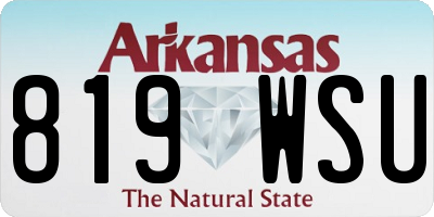 AR license plate 819WSU