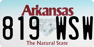 AR license plate 819WSW