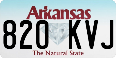 AR license plate 820KVJ