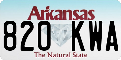 AR license plate 820KWA