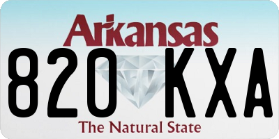 AR license plate 820KXA