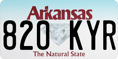 AR license plate 820KYR