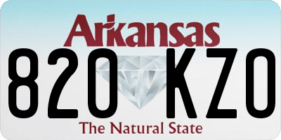 AR license plate 820KZO