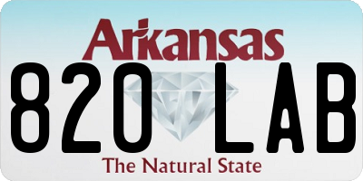 AR license plate 820LAB