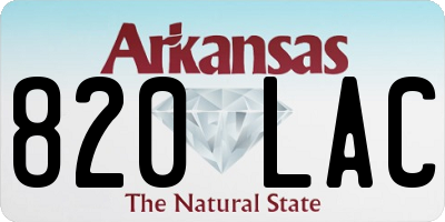 AR license plate 820LAC