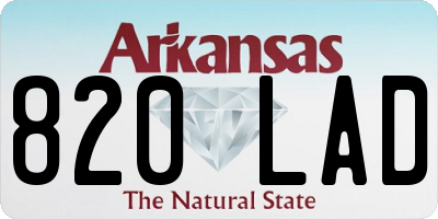 AR license plate 820LAD