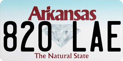 AR license plate 820LAE