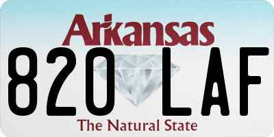 AR license plate 820LAF