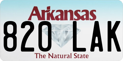 AR license plate 820LAK