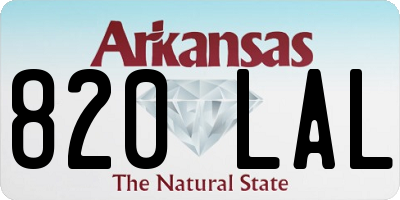 AR license plate 820LAL