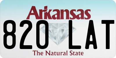 AR license plate 820LAT