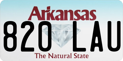 AR license plate 820LAU