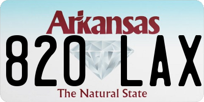 AR license plate 820LAX