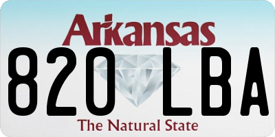 AR license plate 820LBA