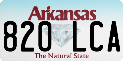 AR license plate 820LCA
