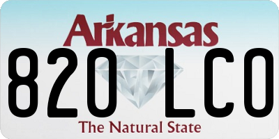 AR license plate 820LCO