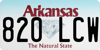 AR license plate 820LCW