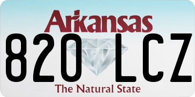 AR license plate 820LCZ