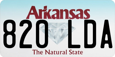 AR license plate 820LDA
