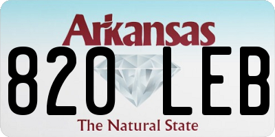 AR license plate 820LEB