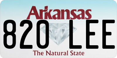 AR license plate 820LEE