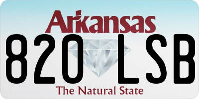 AR license plate 820LSB