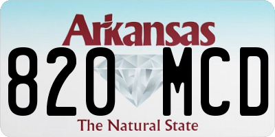AR license plate 820MCD
