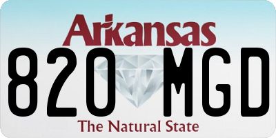 AR license plate 820MGD