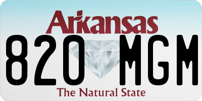 AR license plate 820MGM