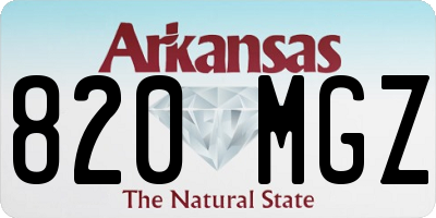 AR license plate 820MGZ